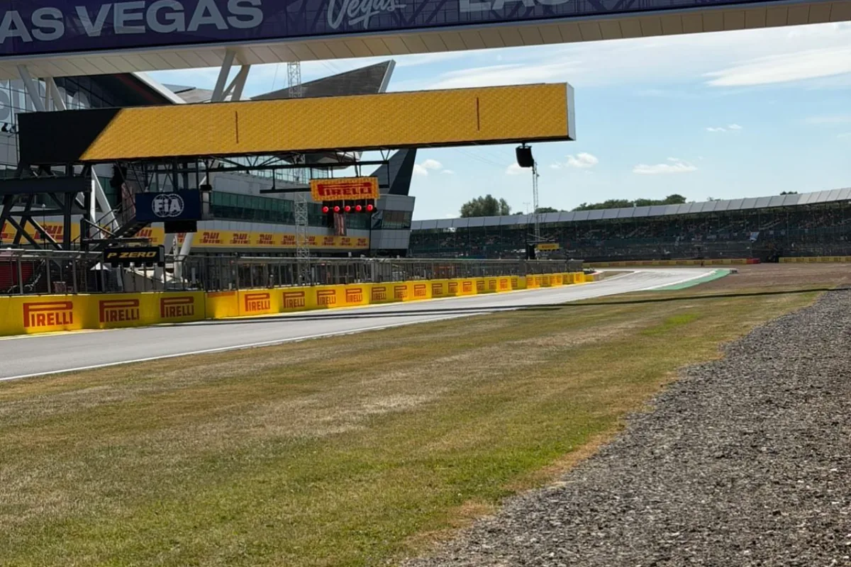 Silverstone circuit straight viewed from the spectator area