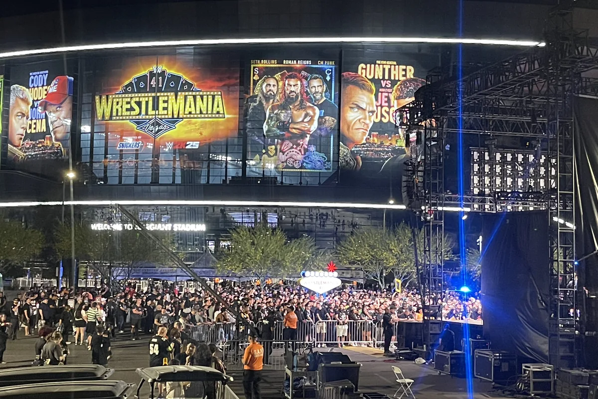 Allegiant Stadium exterior before WrestleMania 41